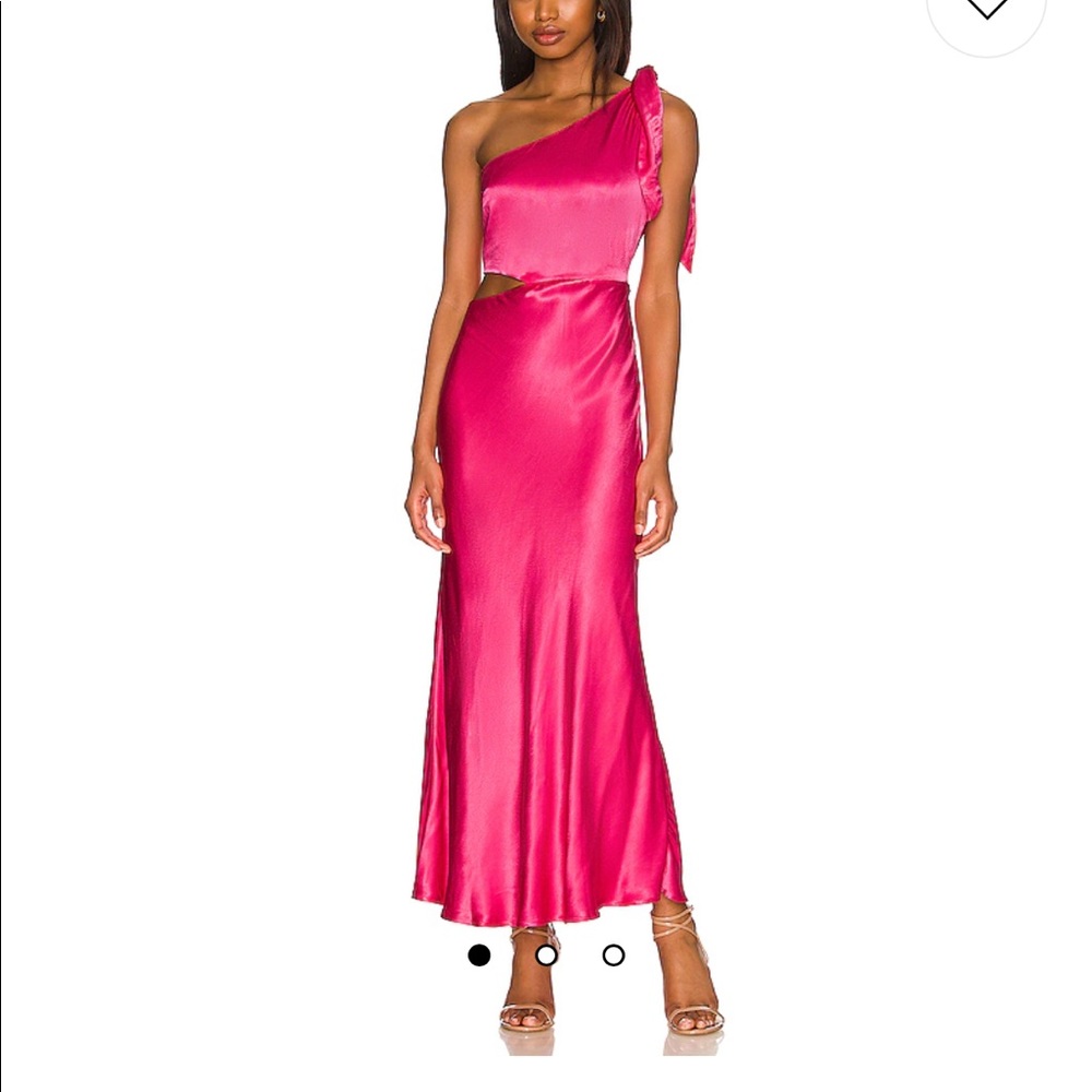 Bardot Audrey One Shoulder Dress in Pop Pink